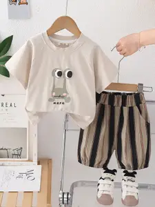 INCLUD Boys Printed Short Sleeves T-shirt With Shorts