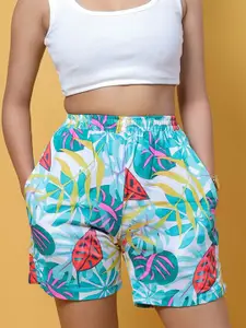 GAB Women Floral Printed High-Rise Shorts