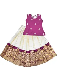 AMIRTHA FASHION Girls Woven Design Lehenga With Blouse