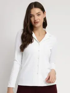 FableStreet Slim Fit Cuban Collar Formal Shirt