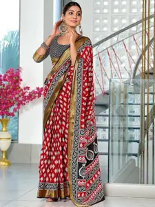 Anouk Floral Pure Cotton Block Print Saree