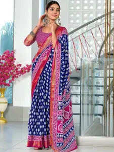 Anouk Women Ethnic Motifs Block Print Pure Cotton Saree