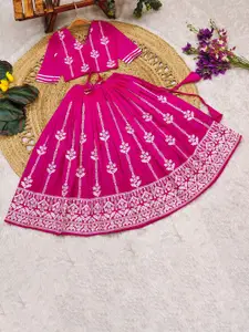 BAESD Girls Embroidered Thread Work Lehenga With Blouse