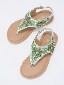 Pantaloons Junior Girls Embellished Open Toe Flats