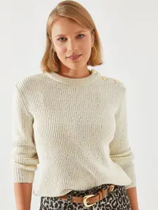 BIANCO LUCCI Women Solid Knitted Regular Top