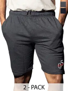 Moda Rapido Men Pack of 2 Mid-Rise Regular Fit Cotton Shorts