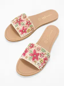 Forever Glam by Pantaloons Embellished Open Toe Flats