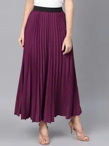 ZWERLON Accordion Pleats Maxi Skirt