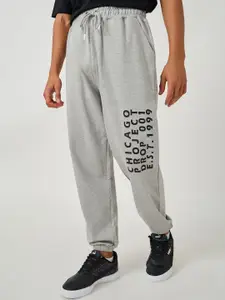 Styli Men Printed Oversized Fit Cuffed Hem Cotton Terry Jogger