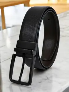 Provogue Men Textured Leather Reversible Formal Belt