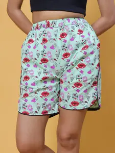 GAB Women Floral Printed High-Rise Shorts