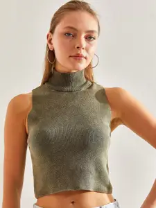 BIANCO LUCCI Cotton Crop Top