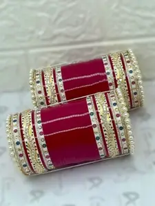 T4 JEWELS Set Of 2 Kundan Studded Bridal Chuda Bangles