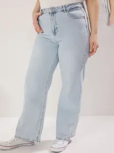 Trendyol Women Plus Size Regular Fit Mid-Rise Pure Cotton Jeans