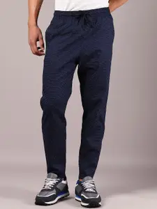 V-Mart Men Printed Cotton Mid-Rise Trackpants