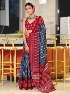 Anouk Floral Pure Cotton Bagru Saree