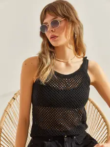 BIANCO LUCCI Polka Dot Cotton Top