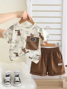 INCLUD Boys Printed Short Sleeves T-shirt With Shorts