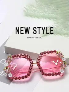 PURPLE WINGS Women Oversized Sunglasses with UV Protected Lens PWSG033ARAPNK