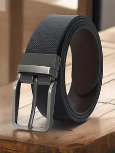 Provogue Men Textured Leather Reversible Formal Belt