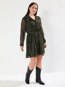 Trendyol Women Abstract Printed Shirt Above Knee Dress