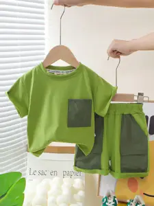 INCLUD Boys Printed Round Neck T-Shirt With Shorts