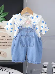 INCLUD Girls Printed Top With Dungaree