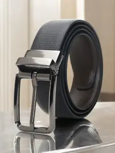 Provogue Men Textured Leather Reversible Formal Belt