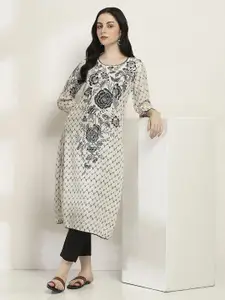 Rangriti Women Floral Printed Straight Kurta