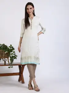 AURELIA Women Geometric Printed Thread Work Kurta