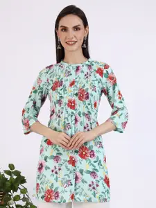 AURELIA Women Floral Printed Pure Cotton Straight Kurta