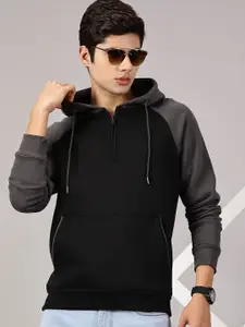 BLACK BUCK Men Colourblocked Hooded Sweatshirt