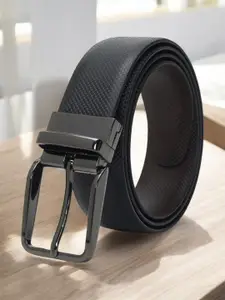 Provogue Men Textured Leather Reversible Formal Belt