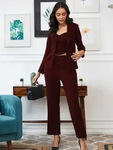 SRUTVA FASHION Crop Top With Trousers & Blazer Co-Ords