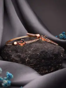 Anouk Set Of 2 Gold-Plated American Diamond-Studded Bangles