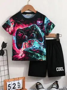 INCLUD Boys Printed Short Sleeves T-shirt With Shorts