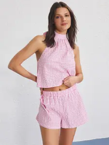 Trendyol Checked Top With Shorts Co-Ords