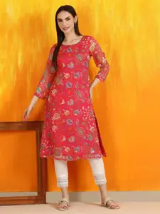 W Women Tribal Printed Thread Work Kurta