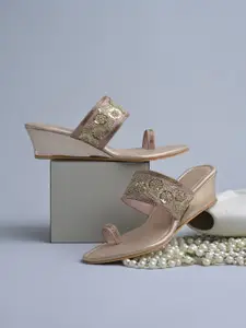 Froh Feet Embellished Open Toe Wedge Sandals