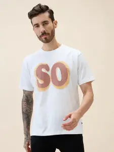 Status Quo Men Typography Printed Pure Cotton Applique T-shirt