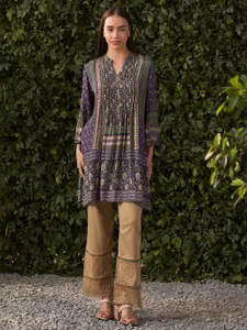 Lakshita Deep Purple Printed Shantoon Kurti for Women