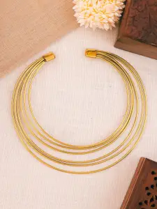 VIRAASI Gold-Plated Multilayered Hasli Necklace