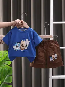 INCLUD Boys Cartoon Printed T-shirt With Shorts
