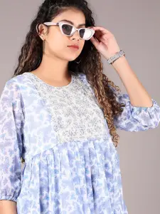 V-Mart Ethnic Motifs Printed Thread Work Thread Work Kurti