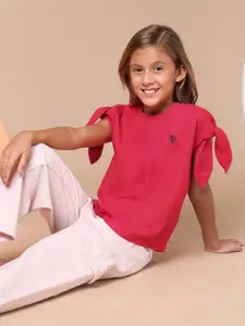 U.S. Polo Assn. Kids U.S. Polo Assn.Girls Tie Up Pure Cotton Top