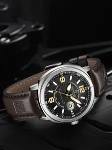 Naviforce Men Leather Straps Analogue Watch NF8078_S Y DBN
