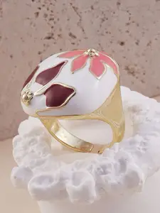 DressBerry Gold-Plated Amaryllis Statement Finger Ring