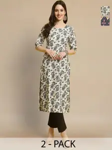 Anouk Rustic Selection Of 2 Women Ethnic Motifs Printed Crepe Kurta