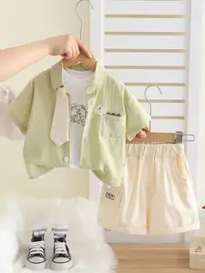 INCLUD Boys Printed T-shirt and Shirt with Shorts