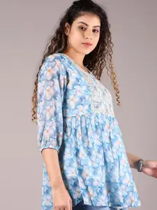 V-Mart Ethnic Motifs Printed Thread Work Thread Work Kurti